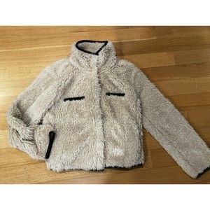 Dylan Los Angeles Fuzzy Fur Teddy Sherpa Faux Leather/Fur Jacket Women’s L Cream